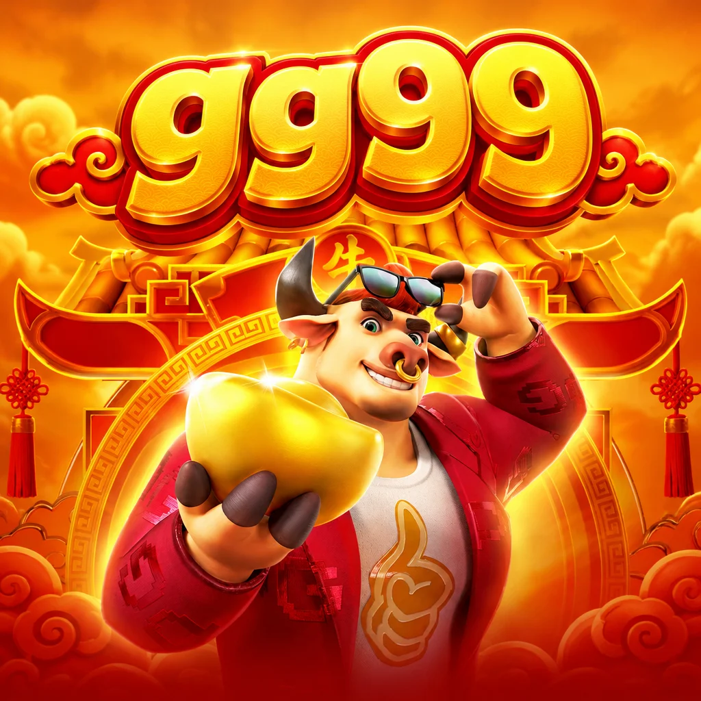 gg99 Fortune Ox menampilkan karakter banteng dengan pakaian tradisional berlatar festival oriental